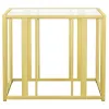 CoasterEssence 723607 Adri - Rectangular Glass Top Side End Table - Matte Brass