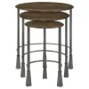 CoasterElevations 935971 Deja - 3 Piece Round Nesting Table Set - Natural And Gunmetal