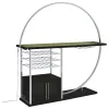 Coaster Fine Furniture 182799 Risley - 2-Door Circular LED Home Bar Cabinet - Dark Charcoal
