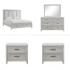 New Classic 00-2442-25N New Classic 00-2442-25N Fiona - 6/0 California King 5 Piece Bedroom Set (Bed & Dresser & Mirror & 2 Nightstands) - Gray