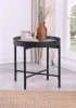 Coaster Fine Furniture 707897 Ozella - Round End Side Table With Recessed Top Sandy - Black