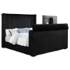 Coaster Fine Furniture 315945KE Centergrove - Upholstered Eastern King Wingback TV Bed - Black