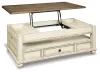 Ashley Furniture T523-9 Realyn - Lift Top Cocktail Table - White / Brown