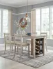 Ashley Furniture D394-32 Skempton - Rectangular Counter Table With Storage - White