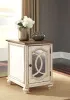 Ashley Furniture T743-7 Realyn - Chair Side End Table - Insert Mirror - White / Brown