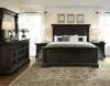 Pulaski Furniture P012-BR-K1-KIT3 Pulaski Furniture P012-BR-K1-KIT3 Caldwell - Queen Panel Bed And Drawer Dresser With Mirror - Smoked Molasses