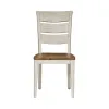 Liberty Furniture 652-C2000S Farmhouse Reimagined - Ladder Back Side Chair - Antique White / Chestnut Tops
