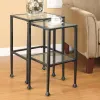 CoasterEssence 901073 Leilani - 2 Piece Glass Top Nesting Table Set - Black