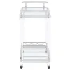 CoasterEssence 902589 Jefferson - 2-Tier Glass Shelf Acrylic Bar Cart - Chrome