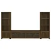 Coaster Fine Furniture 736293-SET Sachin - 3 Piece TV Entertainment Center - Dark Pine