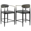Coaster Fine Furniture 121186 Tina - Fabric Upholstered Counter Chair (Set of 2) - Dark Gray