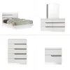 New Classic 00-B69-15C New Classic 00-B69-15C Paradox White - 6/6 Eastern King 5 Piece Bedroom Set (Bed, Dresser, Mirror, Chest, Nightstand) - White