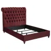 Coaster Fine Furniture 360341F-S4 Devon - 4 Piece Full Bedroom Set - Wine Red And Dark Oak