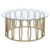 Coaster Fine Furniture 708058-S2 Monett - 2 Piece Coffee And End Table Set - Chocolate Brass