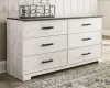 Ashley Furniture EB4121-131 Shawburn - Six Drawer Dresser - White / Black / Gray