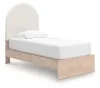 Ashley Furniture PCB1566B2 Arloster - Twin Upholstered Panel Bed - Tan / White