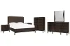 Pulaski Furniture P419-BR-K5-KIT5 Pulaski Furniture P419-BR-K5-KIT5 Modern Mosaic - California King Panel Bed, 2 Nightstands, Drawer Dresser With Square Mirror And Drawer Chest - Brown