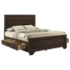 CoasterEveryday 204390Q Kauffman - Wood Queen Storage Panel Bed - Dark Cocoa