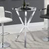 CoasterEssence 100186 Denali - Round Glass Top Bistro Bar Table - Chrome