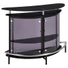 CoasterEssence 101065 Amarillo - Freestanding Glass Top Home Bar Wine Cabinet - Black