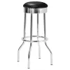 CoasterEveryday 2408 Retro - Upholstered Metal Swivel Bar Stool (Set of 2) - Black