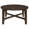 Coaster Fine Furniture 708288 Cota - Round Solid Wood Coffee Table - Dark Brown
