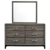 CoasterEveryday 212423M Watson - 6-Drawer Dresser With Mirror - Gray Oak