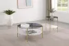 Coaster Fine Furniture 710338-S2 Jonelle - 2 Piece Round Coffee And End Table Set - Gold / Smoke
