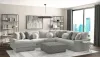 Jackson Furniture Industries 4047/73/59/30/75/28-38 Canyon - 4 Piece Sectional With Cuddler Seat Cushions, Included Accent Pillows And Cocktail Ottoman (Left Side Facing Chaise) - Platinum
