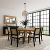 Coaster Fine Furniture 108930-S7B Arini - 7-Piece Round Dining Table Set - Sand Wash / Black