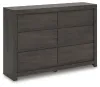 Ashley Furniture PCB3370-31 Fraluna - Six Drawer Dresser - Charcoal