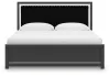 Ashley Furniture PCB3380B10 Ashley Furniture PCB3380B10 Zuraleus - King Upholstered Panel Platform Bed With Roll Slats - Black