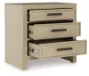 Ashley Furniture B602-93 Calmoro - Three Drawer Night Stand - Gray