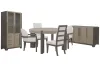 Pulaski Furniture P402230-KIT40 Pulaski Furniture P402230-KIT40 Anderson Park - Round Dining Table With 2 Upholstered Side Chairs, 2 Host Chairs, Sideboard And China Cabinet - Moose Trail / Frontier Brown