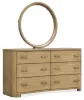 Pulaski Furniture BP432-170QN-KIT4 Pulaski Furniture BP432-170QN-KIT4 Leeza - Queen Upholstered Panel Bed, 2 Nightstands And Drawer Dresser With Landscape Mirror - Brown