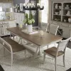 Liberty Furniture 652-DR-TRS Farmhouse Reimagined - Trestle Table - Antique White / Chestnut Tops