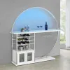 Coaster Fine Furniture 182798 Risley - 2-Door Circular LED Home Bar Cabinet High Gloss - White