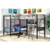 Furniture of America CM-BK1049 Ballarat - Triple Twin Bunk Bed With Desk - Silver