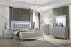 New Classic 02-9698S-16N New Classic 02-9698S-16N Valentino - 6/6 Eastern King 6 Piece Bedroom Set (Bed & Dresser & Mirror & Chest & 2 Nightstands) - Silver