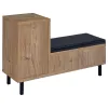 Coaster Fine Furniture 910311 Teller - 1-Door Entryway Shoe Storage Bench - Natural Oak