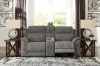 Ashley Furniture 5930118 Next-Gen Durapella - Power Reclining Loveseat with Console/Adj Hdrst - Slate