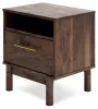 Ashley Furniture EB3660-291 Calverson - One Drawer Night Stand - Medium - Mocha