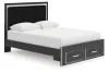 Ashley Furniture PCB3380B4 Ashley Furniture PCB3380B4 Zuraleus - Queen Upholstered Panel Platform Storage Bed - Black