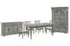 Pulaski Furniture P091240-KIT15 Pulaski Furniture P091240-KIT15 Madison Ridge - Extendable Leg Dining Table With 4 Arm Chairs, Server And China - Bluff Gray