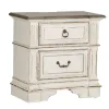 Liberty Furniture 520-BR61 Abbey Park - 2 Drawer Nightstand With Charging Station - Antique White