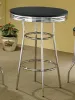 CoasterEveryday 2405 Retro - Round 1950's Bistro Pub Height Bar Table - Black