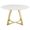 Coaster Fine Furniture 107171 Gwynn - Round Marble Stainless Steel Dining Table - Gold