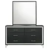 Coaster Fine Furniture 224993M Lucia - 6-Drawer Dresser And Mirror - Black
