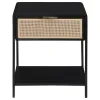 Coaster Fine Furniture 930235 Amherst - 1-Drawer Radio Weave Rattan Metal Side Table - Black
