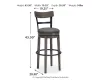 Ashley Furniture D388-230 Caitbrook - Tall UPH Swivel Barstool - Gray